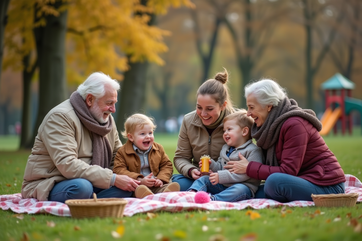 Trois générations de famille lors d